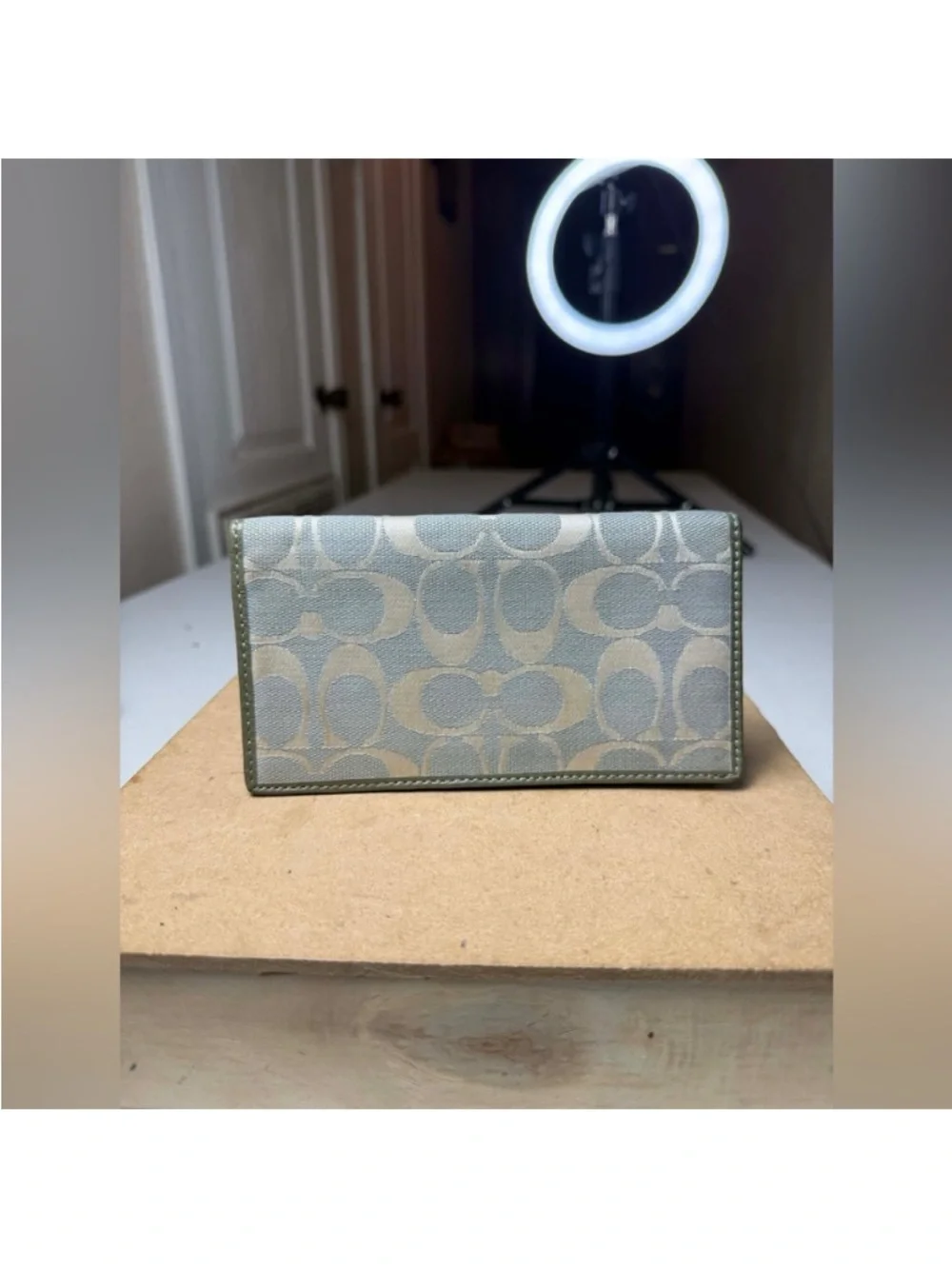 Vintage Coach Checkbook Leather Wallet Cosmetic Wristlet Various damaged